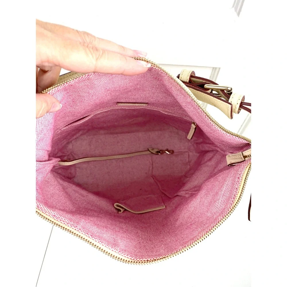 Dooney & Bourke DILLEN Cream Pebbled Leather Shoulder Bag with Dust Bag EUC